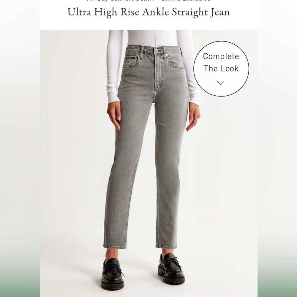abercrombie ultra high rise ankle straight jeans size 28 long